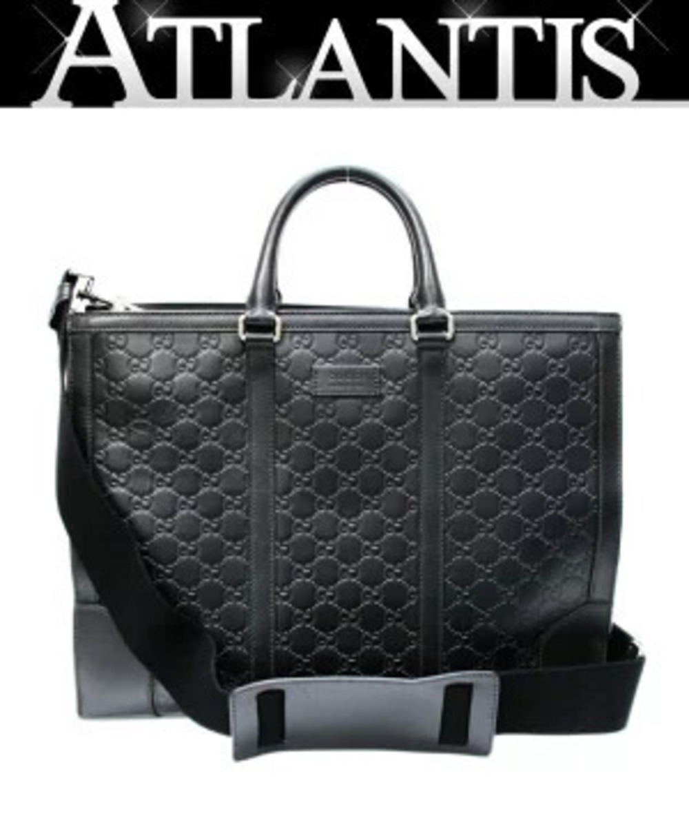 Gucci tote business bag Gucci Guccissima leather black